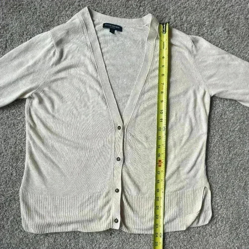 Lightweight Linen Knit Boyfriend Cardigan by Banana Republic - Picture 11 of 12